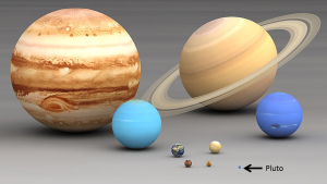 Comparing planet sizes. All are to scale.