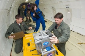 Experiments with granular matter in low gravity