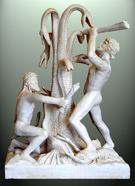 Statue of Hercules fighting the hydra.