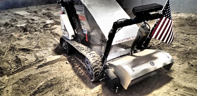 A Mars mining robot at the NASA Robotic Mining Competition