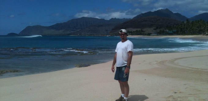 Collecting sand in Hawaii in 2010