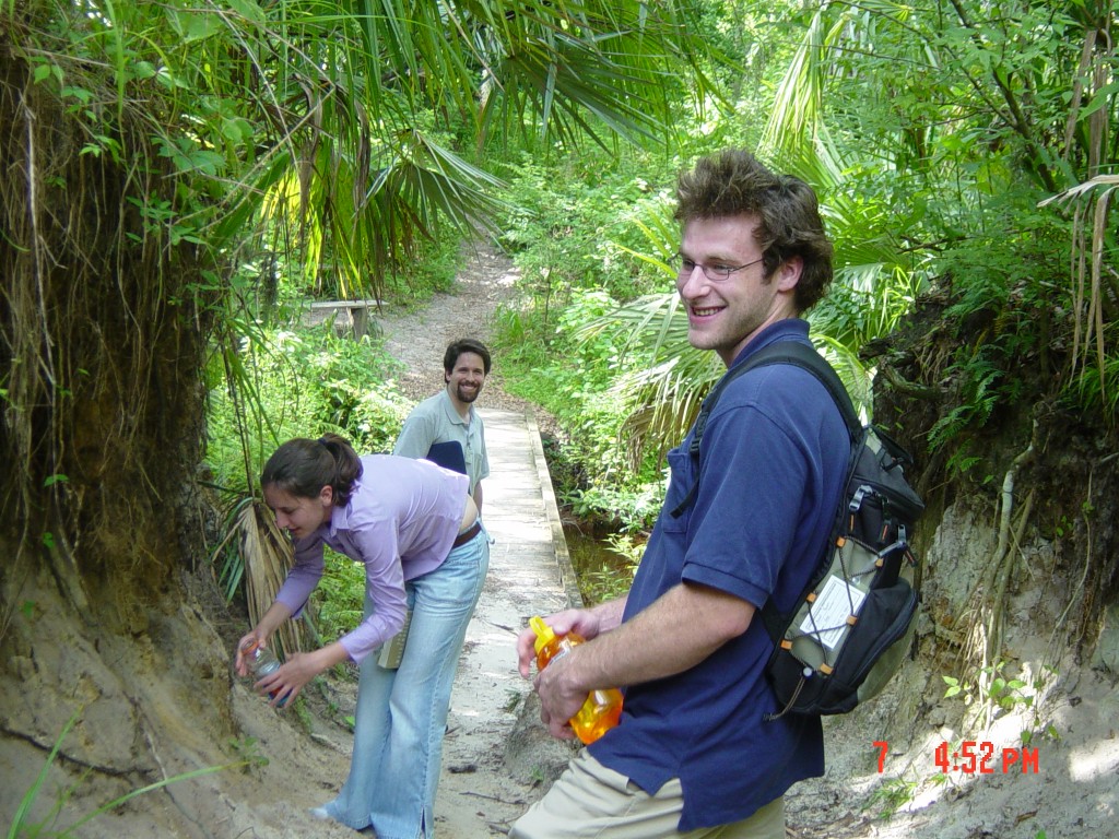 Collecting sand samples