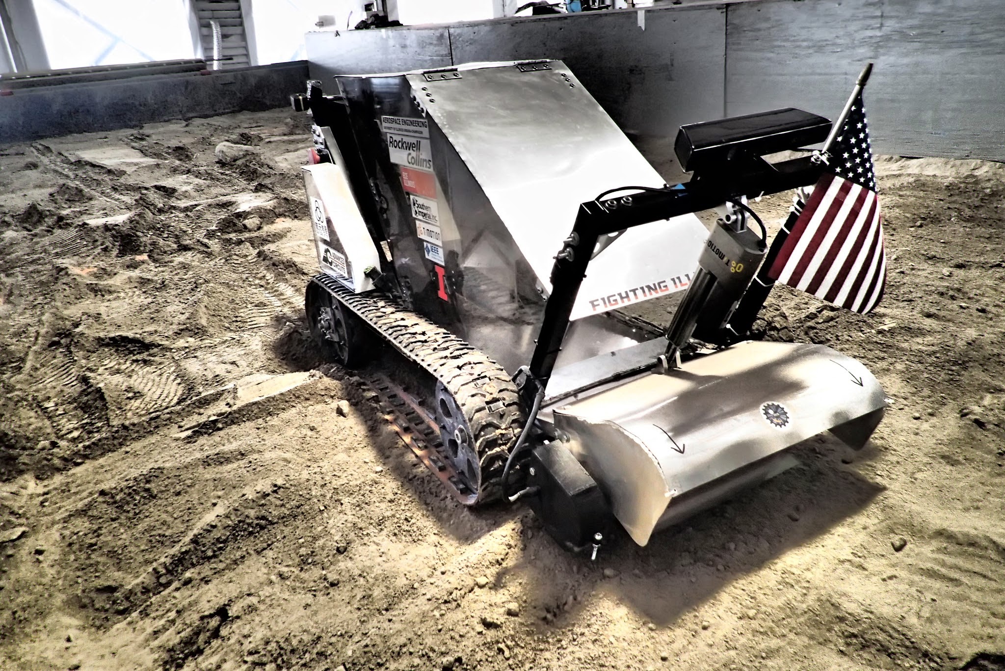A Mars mining robot at the NASA Robotic Mining Competition